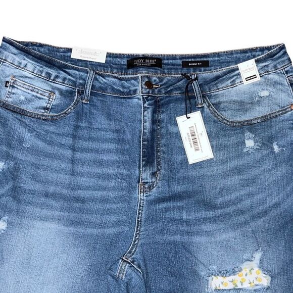 NWT Plus Size Judy Blue High Waist Lemon Patch Skinny Fit Jeans Size 22W #206 - Picture 9 of 14